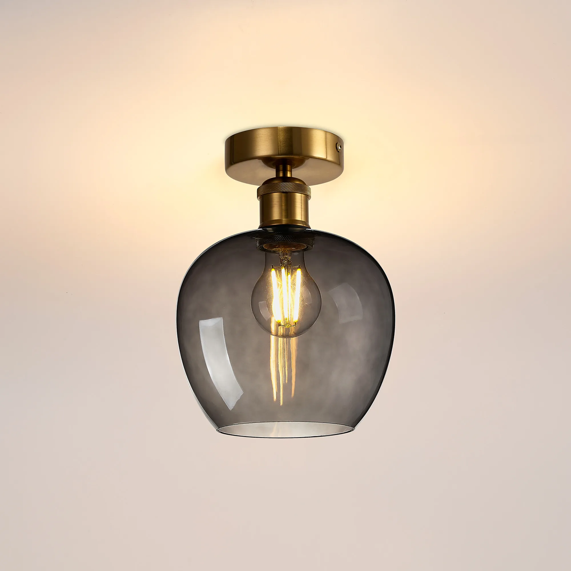 Cawdor Gilt Bronze Ceiling Lights Deco Flush Fittings